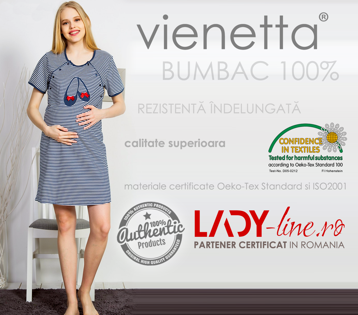 Camasa Gravide si  Mamici, Bumbac 100%, 'Marina Design'